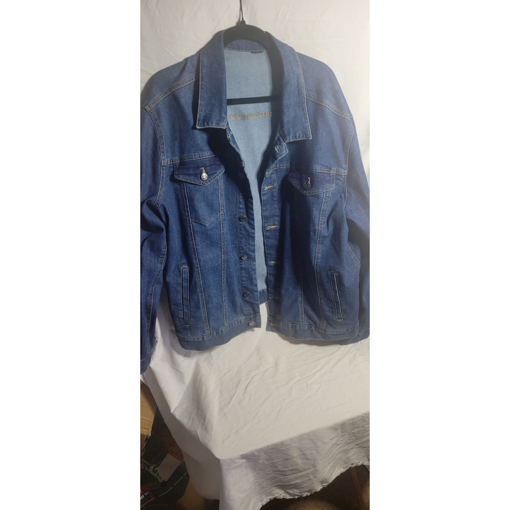 Vintage Jean Jacket Distressed Women's Size 2X Cherokee Campcore Chore Hiking